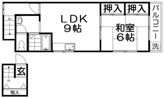 出口ハイツ(1LDK/3階)の間取り写真