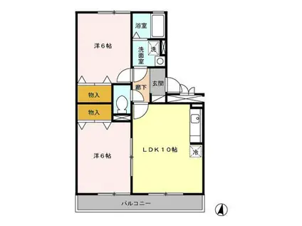 アーバンライフ(2LDK/2階)の間取り写真