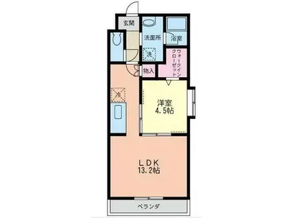 ソレイユSK2(1LDK/2階)の間取り写真