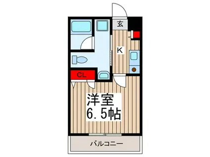 ヴァンヴェール(1K/2階)の間取り写真
