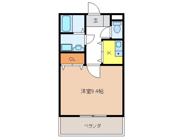 エザンス(1K/3階)の間取り写真