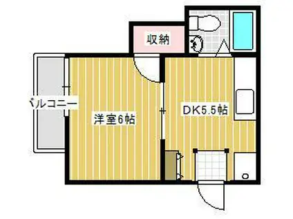 第三佐伯ビル(1DK/4階)の間取り写真