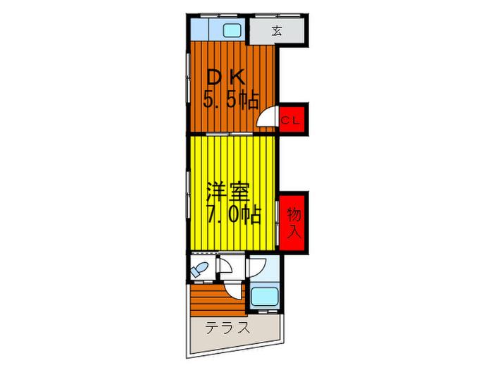 R7-KORI(1DK/1階)の間取り写真