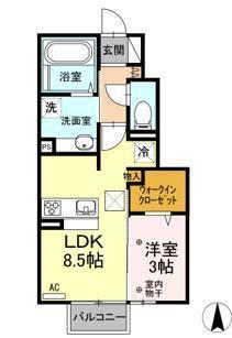 ルーチェ(1LDK/1階)の間取り写真