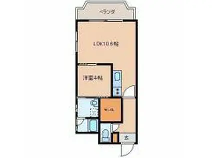 ソラーレ霧島(1LDK/3階)の間取り写真