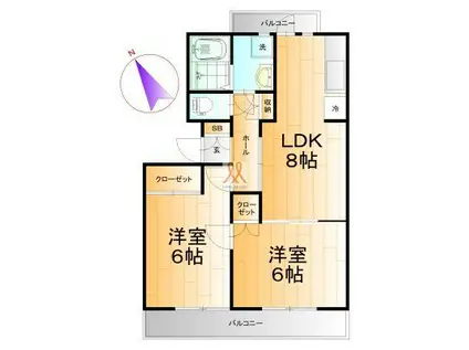 ORCHID HILLS II(2LDK/2階)の間取り写真