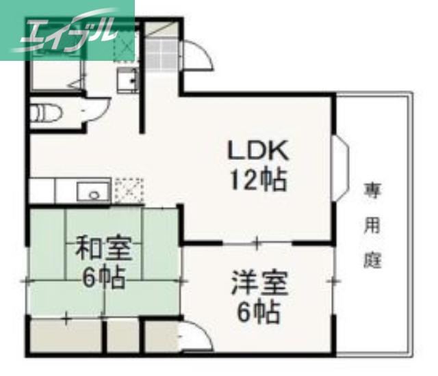 コーポ・カサブランカ(2LDK/2階)の間取り写真