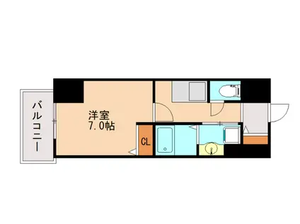 アルファレガロ大橋(1K/4階)の間取り写真