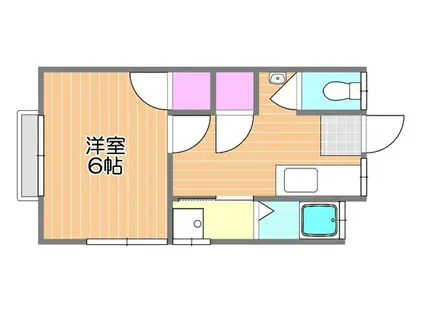 中嶋アパート(1K/2階)の間取り写真