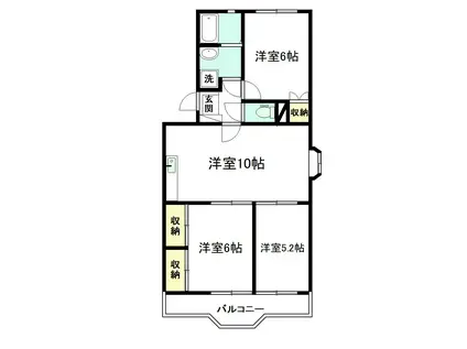 コンフォート・K(3LDK/3階)の間取り写真