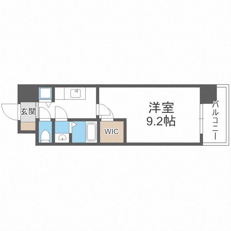 アーデンタワー靭公園(1K/10階)の間取り写真