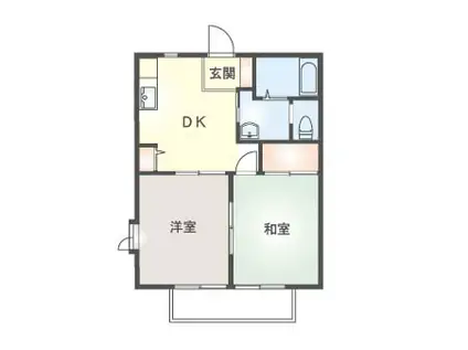 メゾンドアキC(2DK/1階)の間取り写真