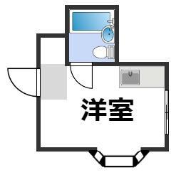 昭和グランドハイツ森之宮(ワンルーム/6階)の間取り写真