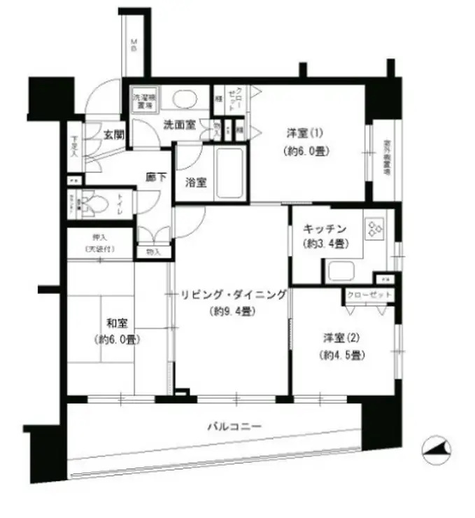 パークキューブ浅草田原町 12階階 間取り