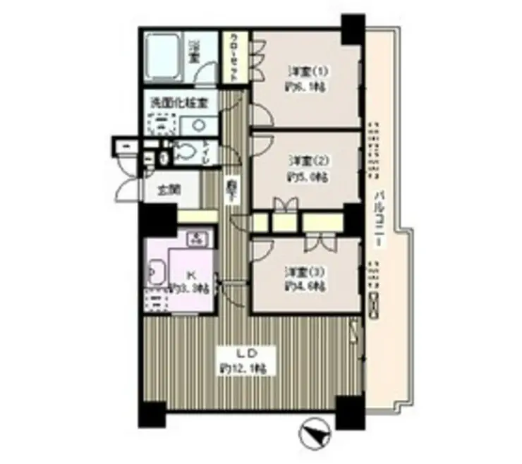 グランデュオ北街区 3階階 間取り