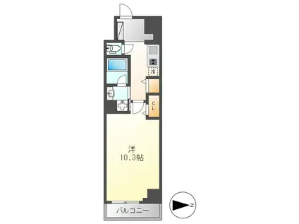 ロイジェント日吉II(1K/4階)の間取り写真