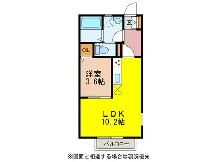 AZZURRO(1LDK/1階)の間取り写真