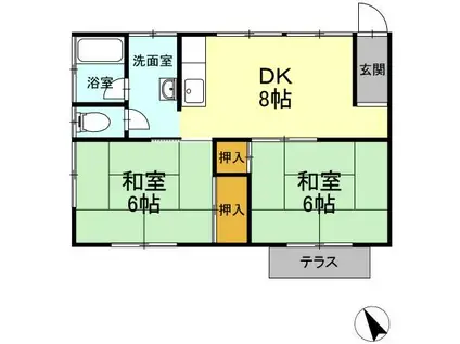 CASA TARO(2DK/1階)の間取り写真