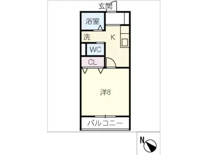 MAJESTIC 松阪 1ST(1K/2階)の間取り写真