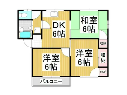 モモセハイツA(3DK/2階)の間取り写真
