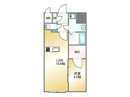 ソルテラス神戸栄町通(1LDK/15階)の間取り写真