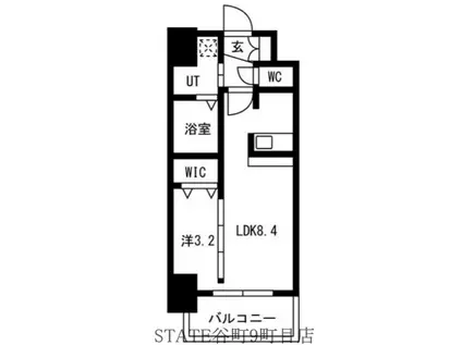 ソルテラスOSAKA緑橋クレアスト(1LDK/10階)の間取り写真