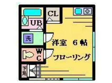 サウスゲート金子(ワンルーム/1階)の間取り写真