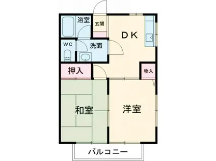 コーポマキ(2DK/2階)の間取り写真