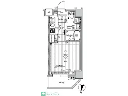 メイクスアート五反野(1K/8階)の間取り写真