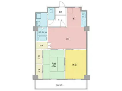 VILLA 上小田井壱番館(2LDK/3階)の間取り写真