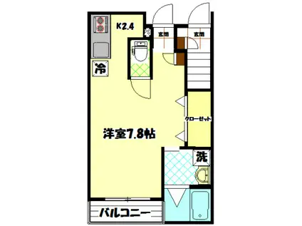 NOBLE ZECAMUT(1K/1階)の間取り写真