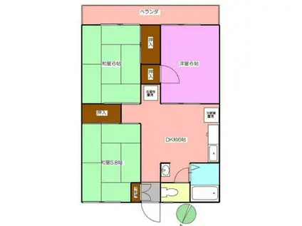 クレストヴィラ(3DK/2階)の間取り写真