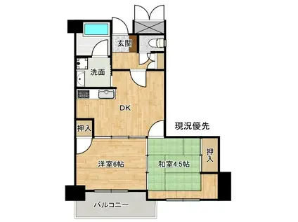 シノックス松江パートII(2DK/2階)の間取り写真