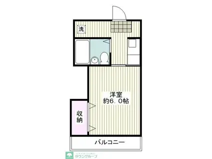 ラフォーレ岩塚(1K/2階)の間取り写真