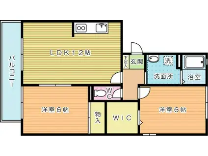 レスポワール赤坂C(2LDK/3階)の間取り写真