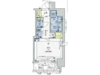 アクアプレイス梅田V(1K/12階)の間取り写真