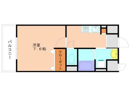 グランシャリオ日の里(1K/1階)の間取り写真