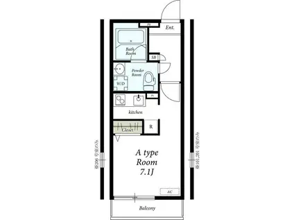 リブリセレッシャルアース(1K/1階)の間取り写真