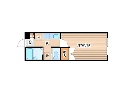 ウィンストン116(1K/1階)の間取り写真
