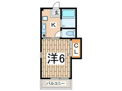 和光ハイツ(1K/1階)の間取り写真