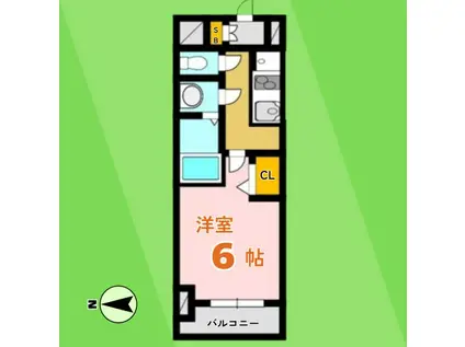 プレサンス尾張一宮ジュレア(1K/9階)の間取り写真