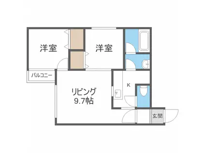 フェリーチェN36(2LDK/2階)の間取り写真