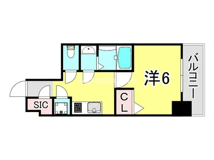 アドバンス神戸セラフィム(1K/8階)の間取り写真