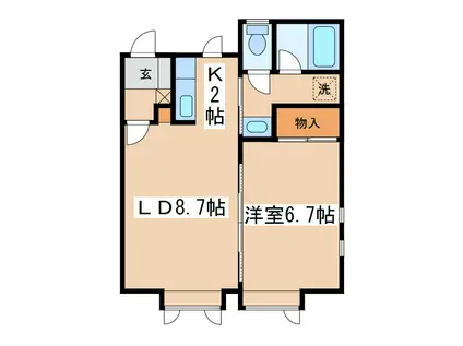 オリーブ21(1LDK/1階)の間取り写真