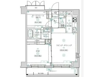 アルテシモ グレイス(1SLDK/5階)の間取り写真
