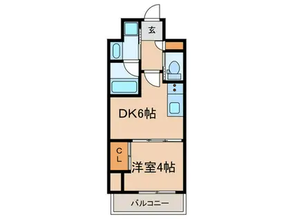 プレジオ日暮通(1DK/13階)の間取り写真