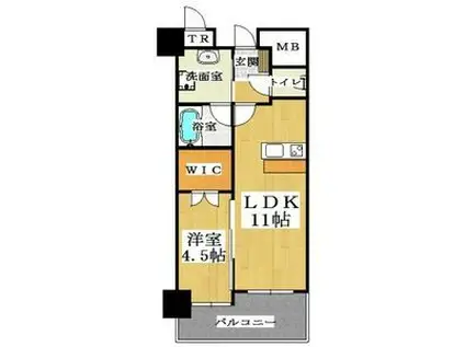 ヴェルドゥール南茨木(1LDK/2階)の間取り写真