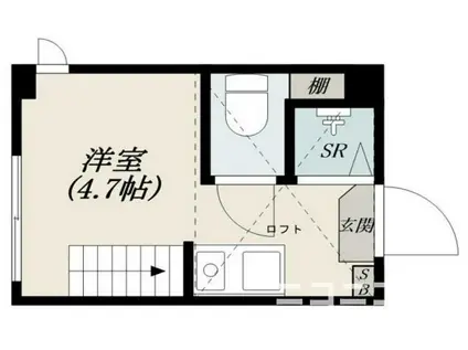 ハーモニーテラス野方(ワンルーム/2階)の間取り写真
