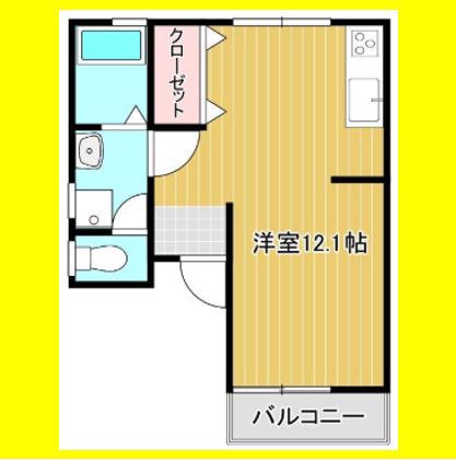 BELL(ワンルーム/3階)の間取り写真