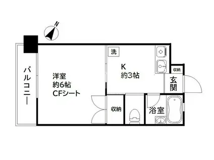 グランドパレス西千葉(1K/4階)の間取り写真